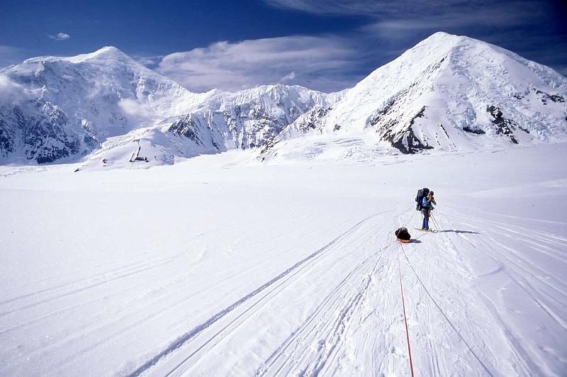 036 Mt McKinley May 1987 Heading Down Heartbreak Hill Kahiltna Glacier.jpg
